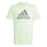 T-shirt verde chiaro da bambino con logo sul petto adidas Essentials Big Logo, Abbigliamento Sport, SKU a762000093, Immagine 0